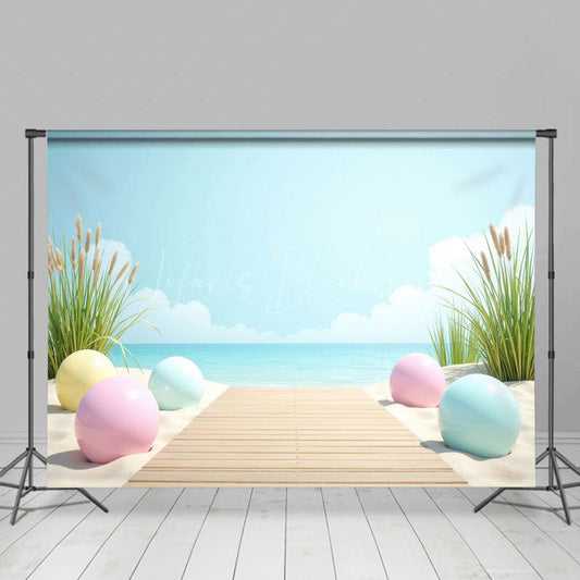Lofaris Summer Boardwalk Fresh Beach Sky Holiday Backdrop