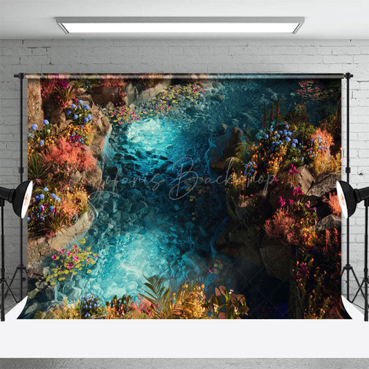 Lofaris Summer Clear Lake Rocks Natural Scenery Photo Backdrop