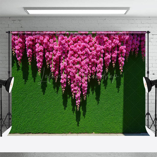 Lofaris Summer Floral Fuschia Greenery Wall Wedding Backdrop