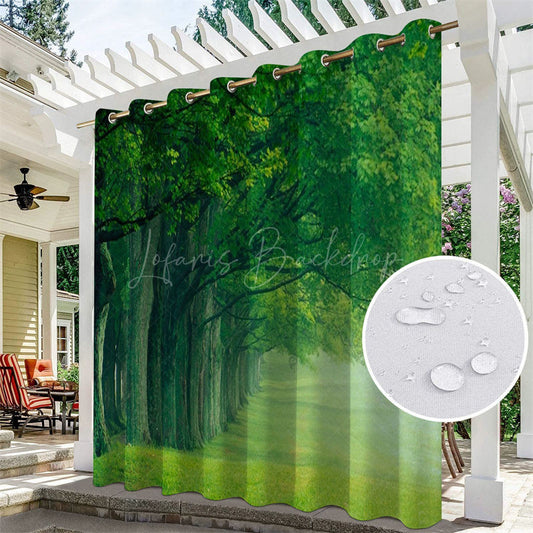 Lofaris Summer Forest Waterproof Printed Outdoor Curtains For Porch