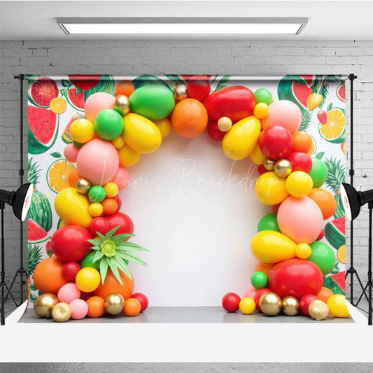 Lofaris Summer Fruit Garland Birthday Cake Smash Backdrop