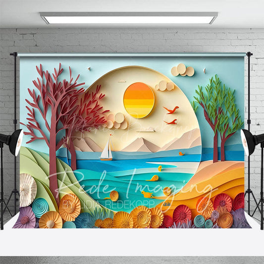 Lofaris Summer Fun Sandy Beach Cake Smash Photo Backdrop