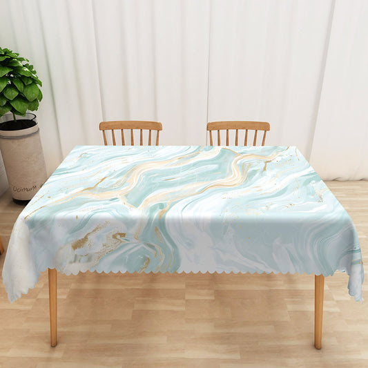 Lofaris Summer Glitter Rectangle Tablecloth with Green Gradient for Glam and Modern Holiday Party Decorations