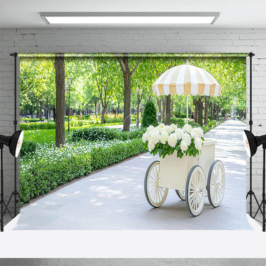 Lofaris Summer Green Park Bouquet Trolley Photography Backdrop