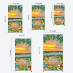 Lofaris Summer Hawaii Sunset Beach Carnival Rectangle Backdrop