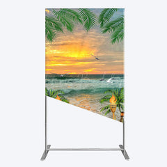 Lofaris Summer Hawaii Sunset Beach Carnival Rectangle Backdrop