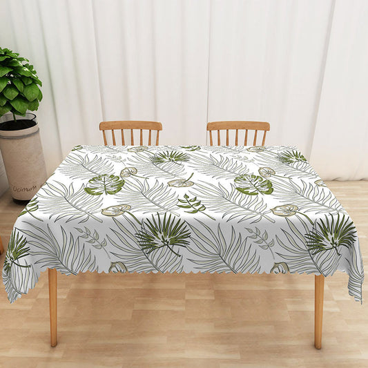 Lofaris Summer Hawaiian Rectangle Tablecloth with Tropical Plants for Luau Jungle and Beach Party Decorations