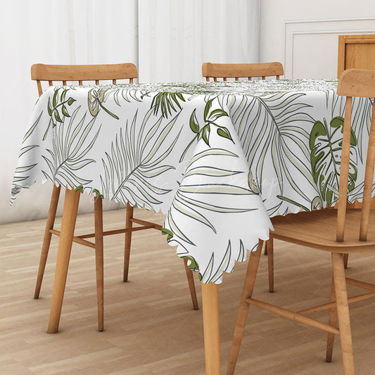 Lofaris Summer Hawaiian Rectangle Tablecloth with Tropical Plants for Luau Jungle and Beach Party Decorations
