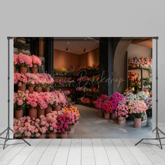 Lofaris Summer Indoor Romantic Flower Shop Wedding Backdrop