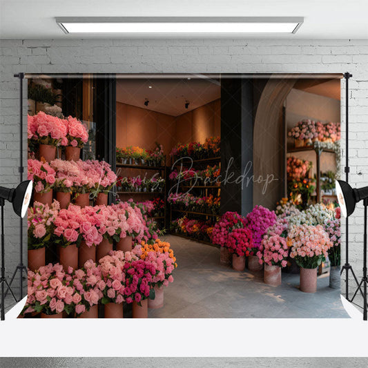 Lofaris Summer Indoor Romantic Flower Shop Wedding Backdrop
