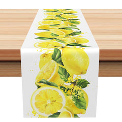 Lofaris Summer Lemon Table Runner with a Mediterranean Coast Vibe Fresh Citrus Fruit Yellow Kitchen or Party Decor