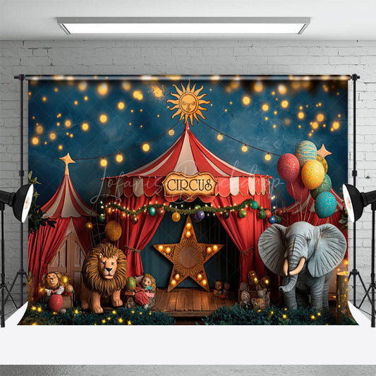Lofaris Summer Night Starry Sky Circus Cake Smash Backdrop
