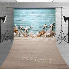 Lofaris Summer Ocean Beach Starfish Sweep Backdrop Sandy Seashore Photography Floor Mat Nautical Holiday Decoration