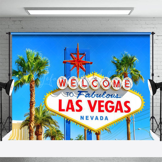 Lofaris Summer Palm Trees Las Vegas Casino Photo Backdrop