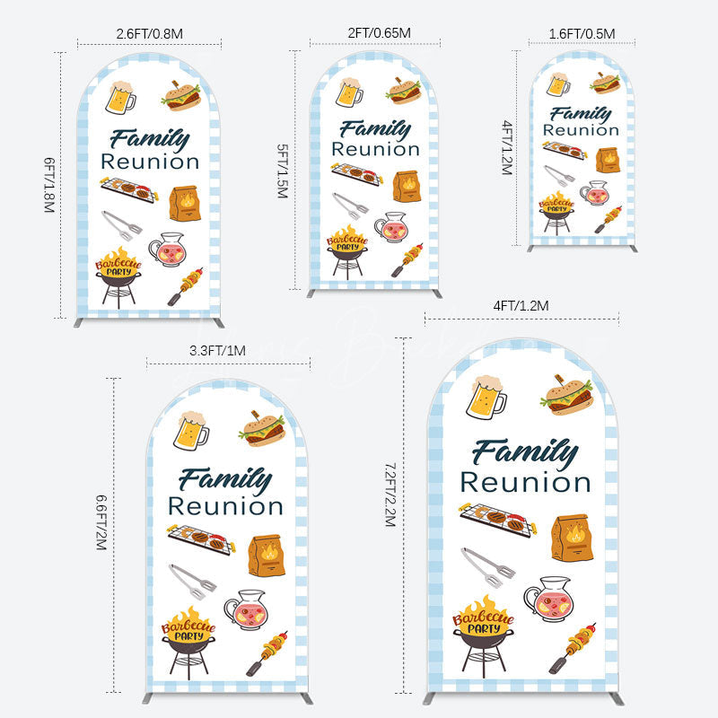 Lofaris Summer Picnic Barbecue Family Reunion Arch Backdrop