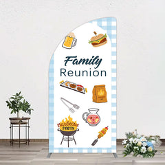 Lofaris Summer Picnic Barbecue Family Reunion Half Moon Arch Backdrop