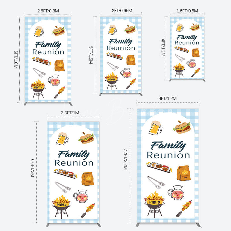 Lofaris Summer Picnic Barbecue Family Reunion Rectangle Backdrop