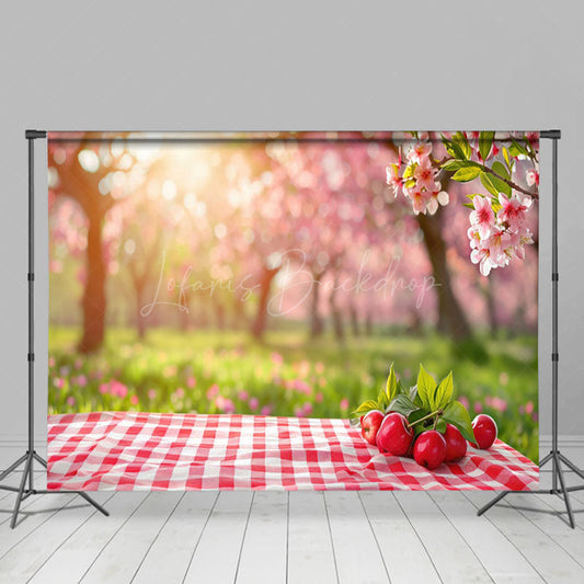 Lofaris Summer Picnic Fuzzy Vibe Floral Photography Backdrop