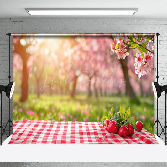 Lofaris Summer Picnic Fuzzy Vibe Floral Photography Backdrop