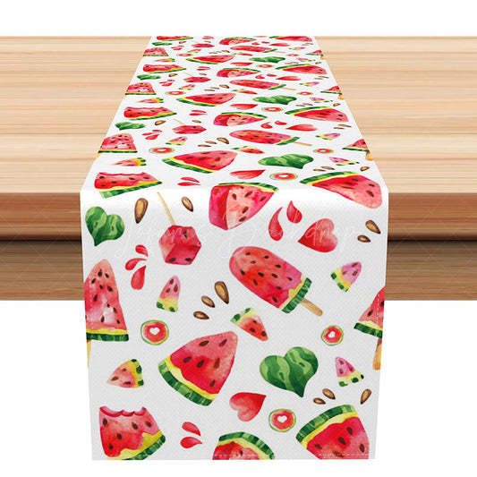 Lofaris Summer Popsicle and Watermelon Table Runner Fun Colorful Decor for Kids Party Kitchen