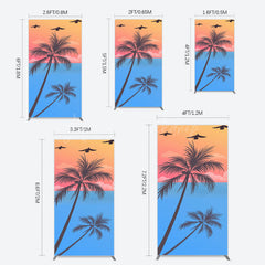 Lofaris Summer Seagull Sunset Coconut Tree Rectangle Backdrop