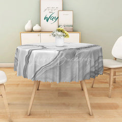 Lofaris Summer Seaside Round Tablecloth with Blue Ocean Pattern for Coastal Beach House and Nautical Themed Decor