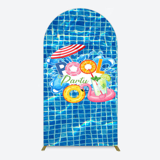 Lofaris Summer Splashing Swimming Pool Party Arch Backdrop