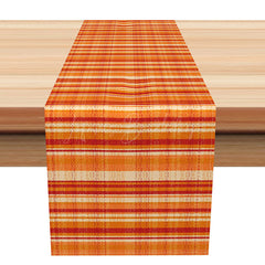 Lofaris Summer Stripe Table Runner with Warm Orange Tones Abstract Wall Texture for Modern Dining Decor