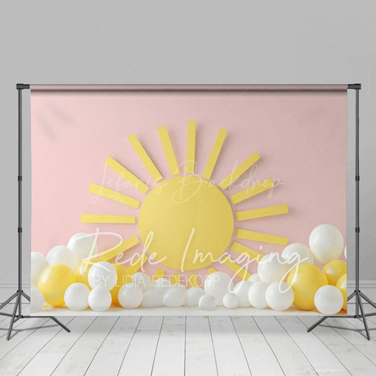 Lofaris Summer Sun Balloons Rainbow Floor Combo Set Backdrop