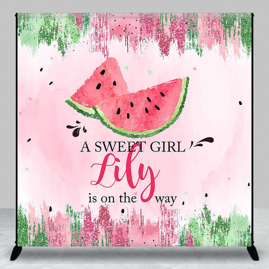 Lofaris Summer Sweet Watermelon Custom Baby Shower Backdrop