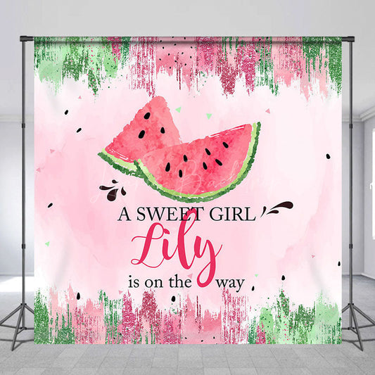 Lofaris Summer Sweet Watermelon Custom Baby Shower Backdrop