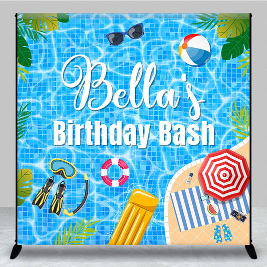 Lofaris Summer Swimming Pool Cool Custom Birthday Backdrop