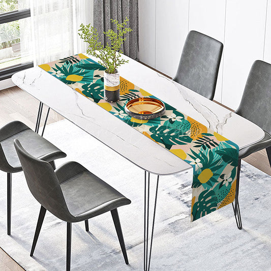 Lofaris Summer Tropical Table Runner with Monstera and Floral Print for Hawaiian Luau Party Kitchen Decor