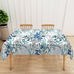 Lofaris Summer Vibe Rectangle Tablecloth with Underwater Algae Print for Ocean and Marine Themed Kitchen Decor