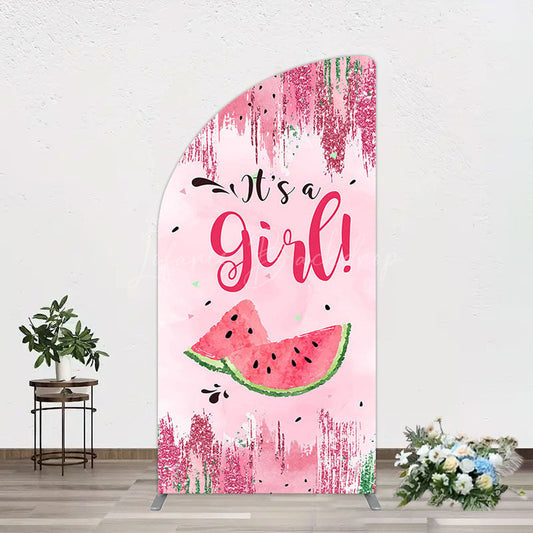 Lofaris Summer Watermelon Sweet Baby Shower Half Moon Arch Backdrop