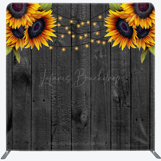 Lofaris Sunflower Grey Wooden Wedding Pillow Cover Backdrop