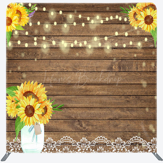Lofaris Sunflower Lace Wooden Wedding Pillow Case Backdrop