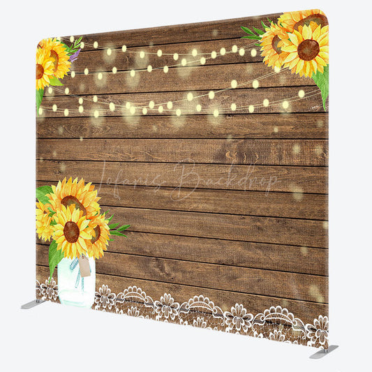 Lofaris Sunflower Lace Wooden Wedding Pillow Case Backdrop