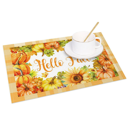 Lofaris Sunflower Pumpkins Hello Autumn Set of 4 Placemats