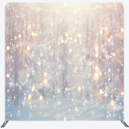 Lofaris Sunlight Snowy Winter Forest Square Tension Backdrop