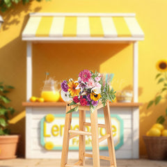 Lofaris Sunlight Summer Fresh Lemonade Stand Photo Backdrop