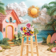 Lofaris Sunny Beach Coconut Tree Tropical Vibe Summer Backdrop