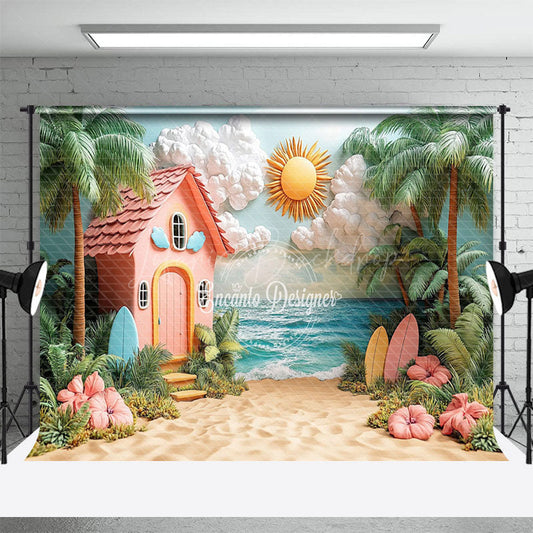 Lofaris Sunny Beach Coconut Tree Tropical Vibe Summer Backdrop