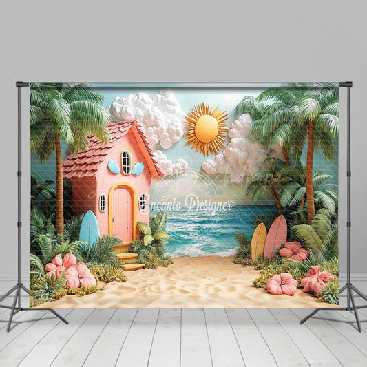 Lofaris Sunny Beach Coconut Tree Tropical Vibe Summer Backdrop