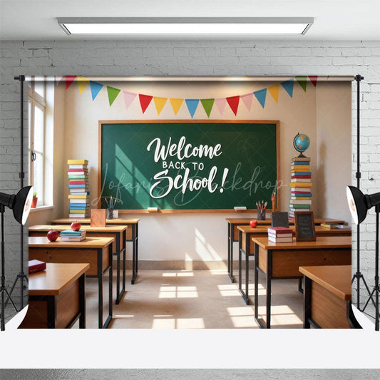 Lofaris Sunny Books Welcome Back To School Photo Backdrop