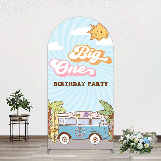 Lofaris Sunny Day Sky Big One Happy Birthday Arch Backdrop