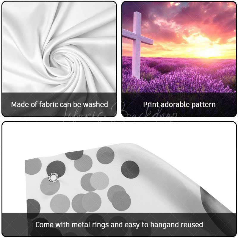 Lofaris Sunrise Purple Floral Cross Easter Garage Door Banner