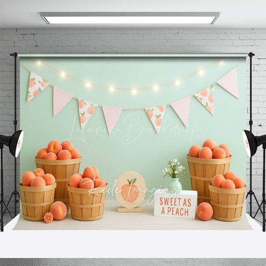 Lofaris Sweet As A Peach Fresh Photo Cake Smash Backdrop