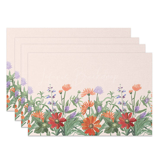 Lofaris Sweet Baby Pink Floral Placemats Set of 4 for Spring Shower and Girls Birthday Party Table Decor