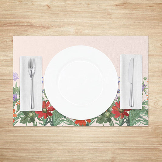 Lofaris Sweet Baby Pink Floral Placemats Set of 4 for Spring Shower and Girls Birthday Party Table Decor